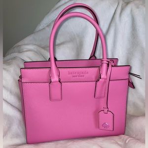 Kate Spade Cameron medium satchel in peony with strap